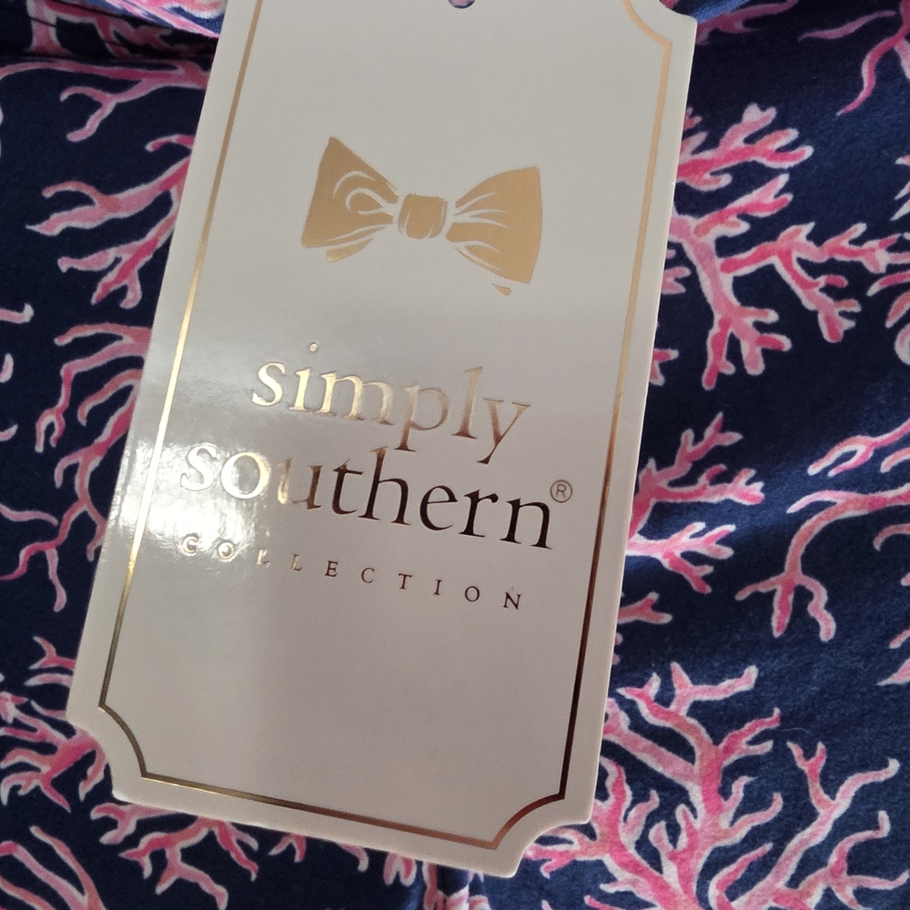Simply Southern Blue and Pink Coral Print Fabric